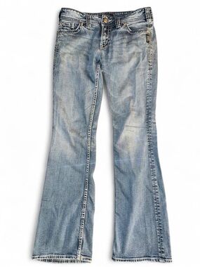 Y2K Silver jeans blue jeans Western glove works